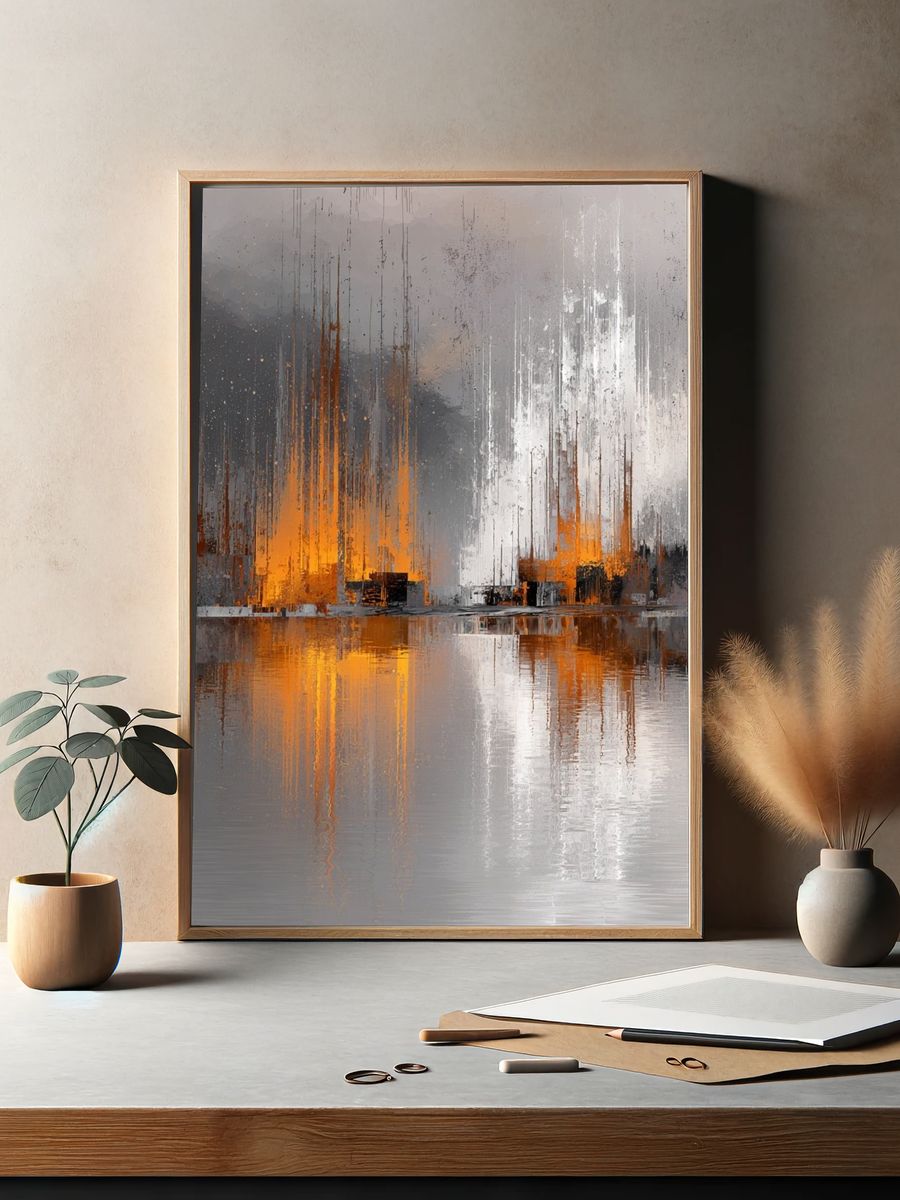 Abstract Cityscape — Fine Art Print. — room view 2