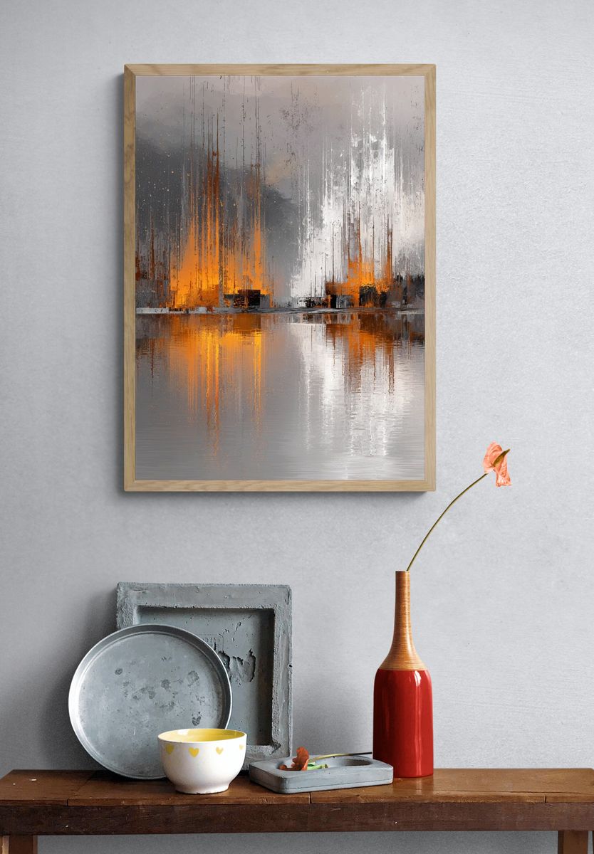 Abstract Cityscape — Fine Art Print. — room view 3
