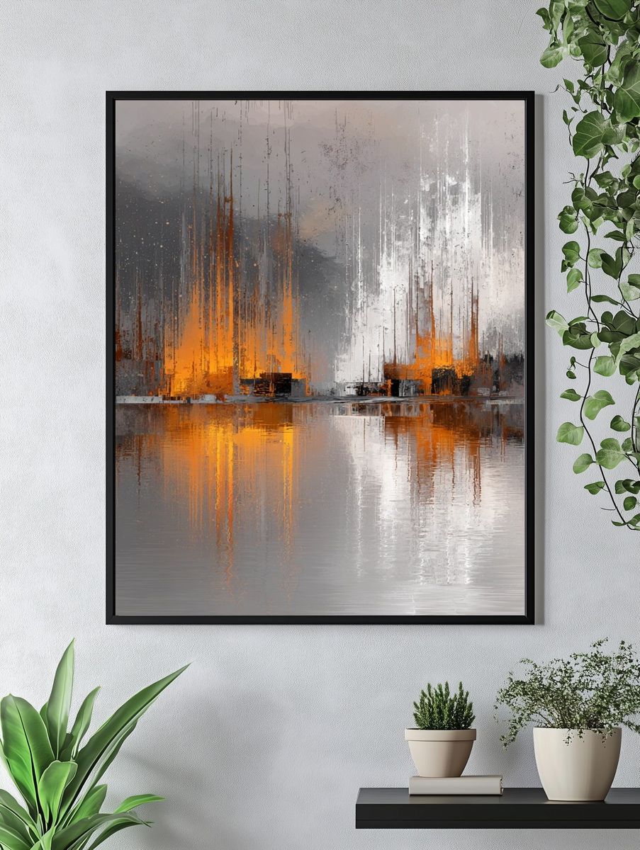 Abstract Cityscape — Fine Art Print. — room view 4