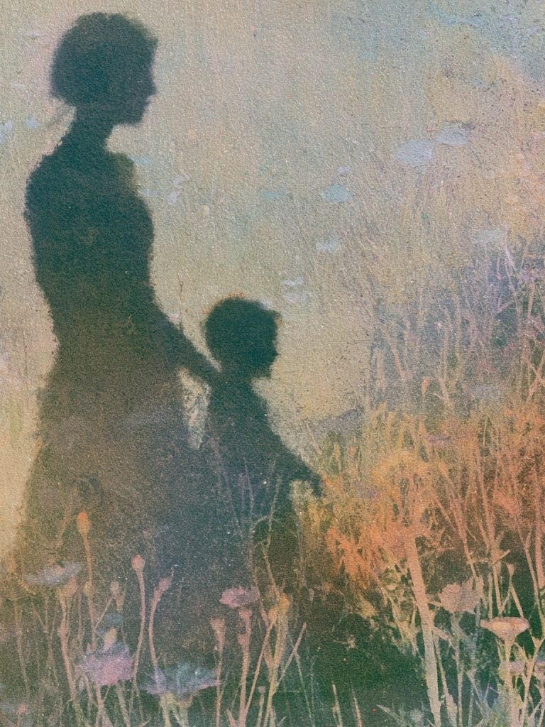Mother and Child Silhouette Fine-Art Print. poster detail
