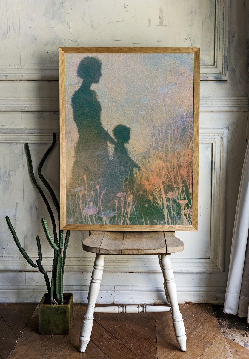 Mother and Child Silhouette Fine-Art Print. — room view 1