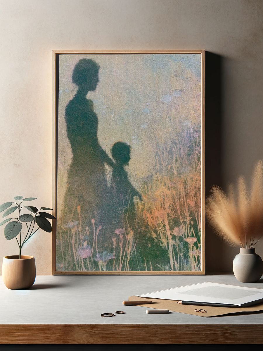 Mother and Child Silhouette Fine-Art Print. — room view 2