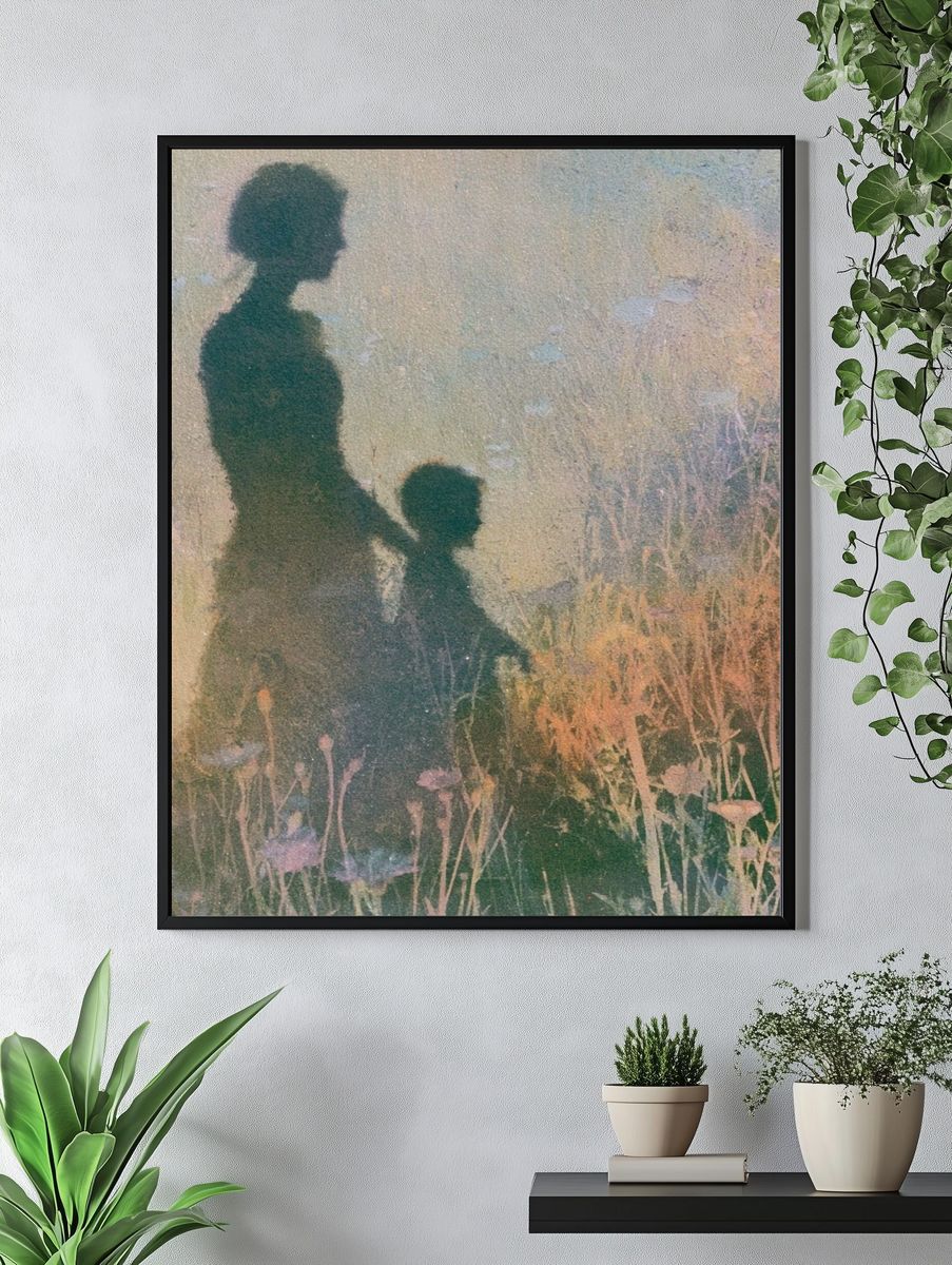 Mother and Child Silhouette Fine-Art Print. — room view 4