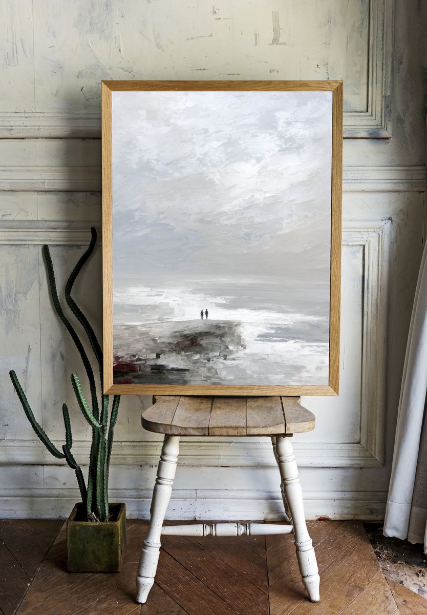 Couple on a Cliff — Fine Art Print. — room view 1