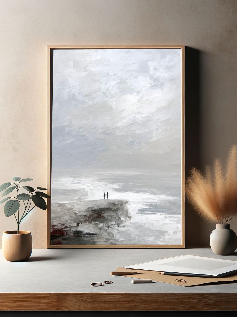 Couple on a Cliff — Fine Art Print. — room view 2