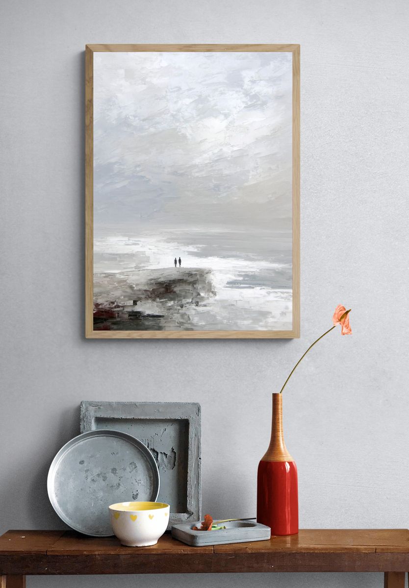 Couple on a Cliff — Fine Art Print. — room view 3