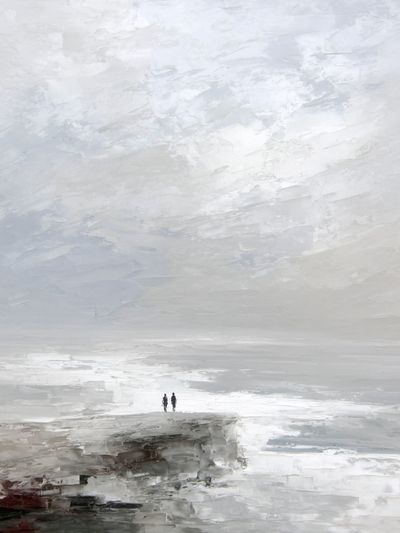 Couple on a Cliff — Fine Art Print. poster print