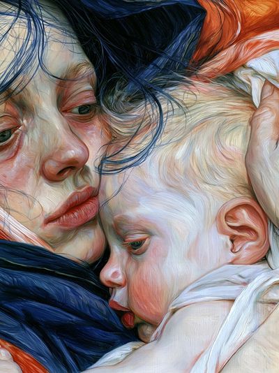 Mother and Child Embrace Print.