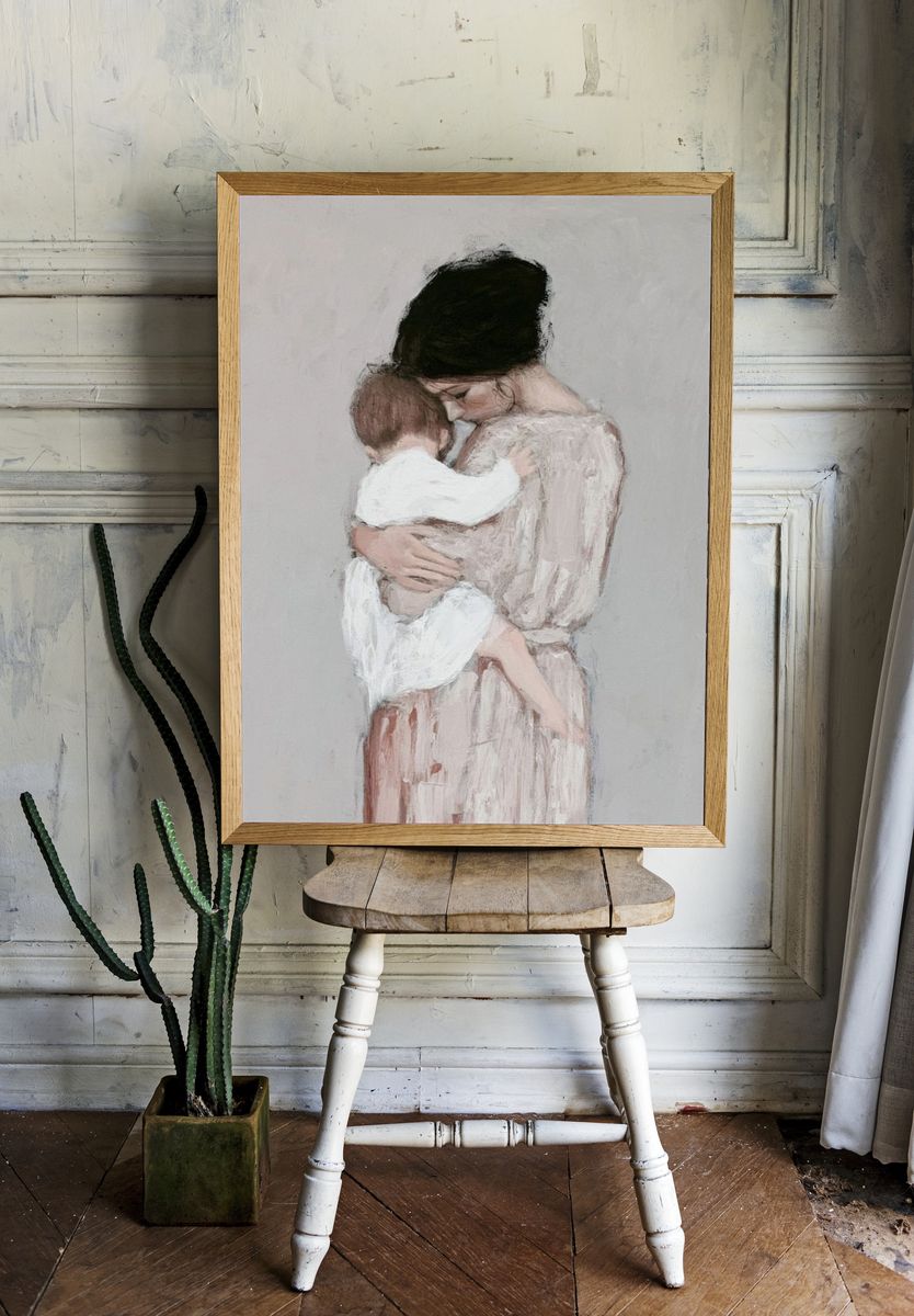 Mother and Child Fine-Art Poster. room preview