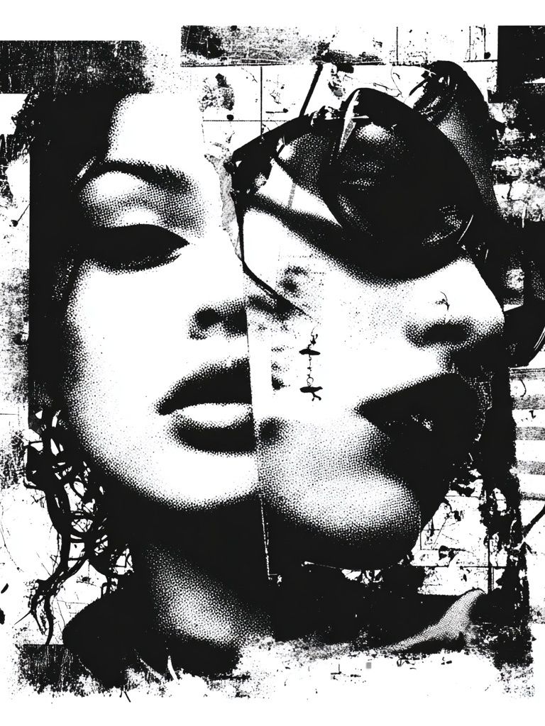 Abstract Face Collage Poster. poster — fine-art art