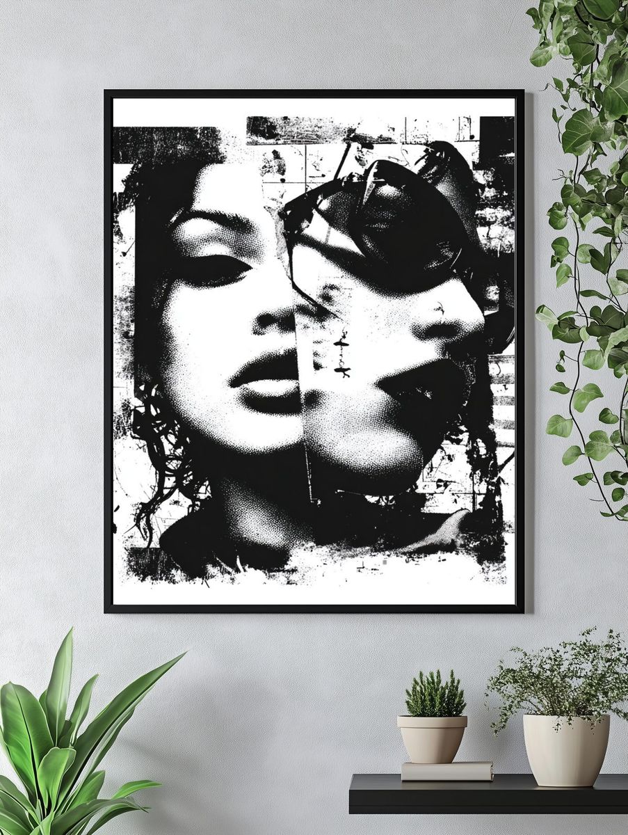 Abstract Face Collage Poster. — room view 4