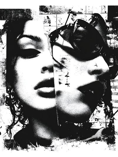 Abstract Face Collage Poster. poster print