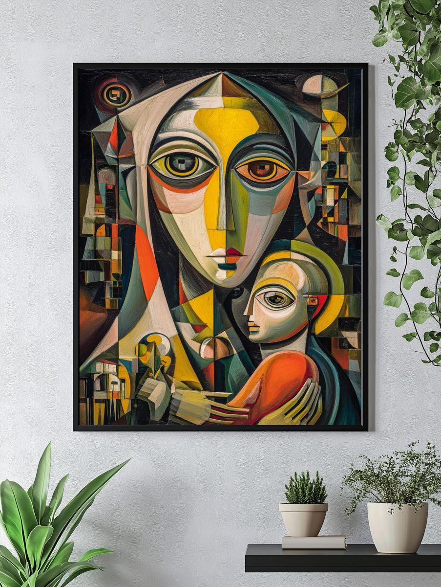 Mother and Child — Abstract Art Print. — room view 4
