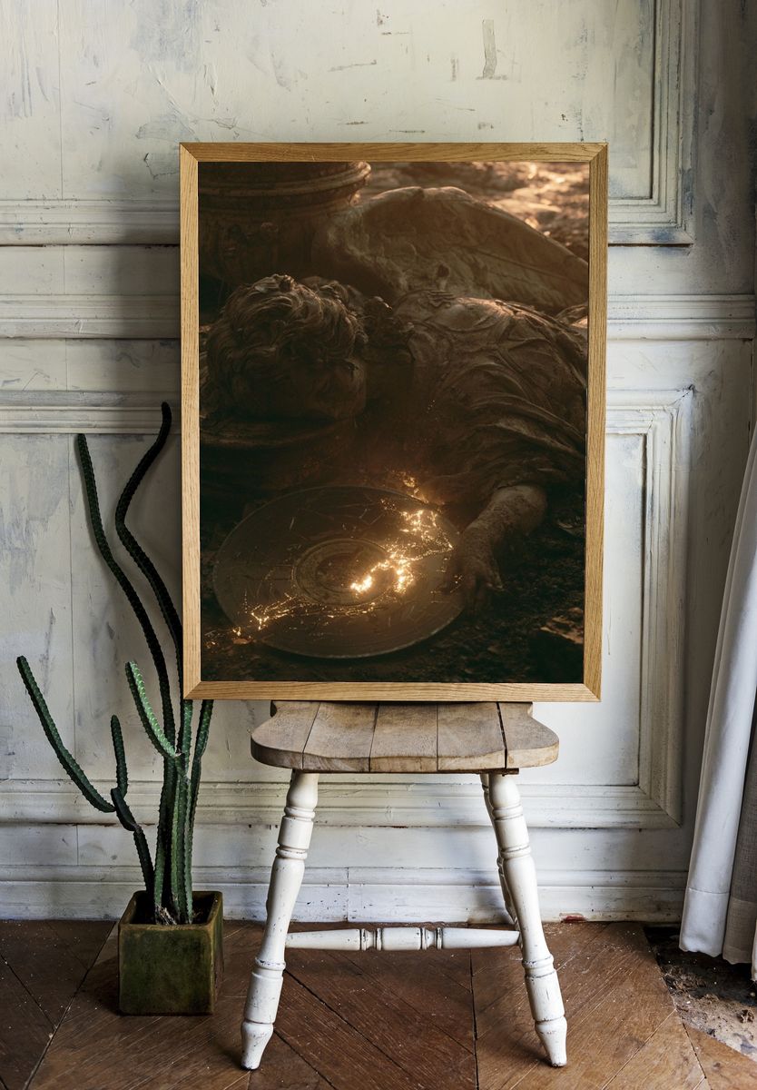 Fallen Angel Sculpture Poster. room preview