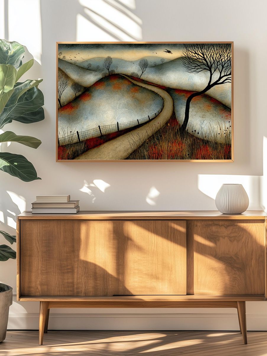 Winter Hills Landscape Print. — room view 3