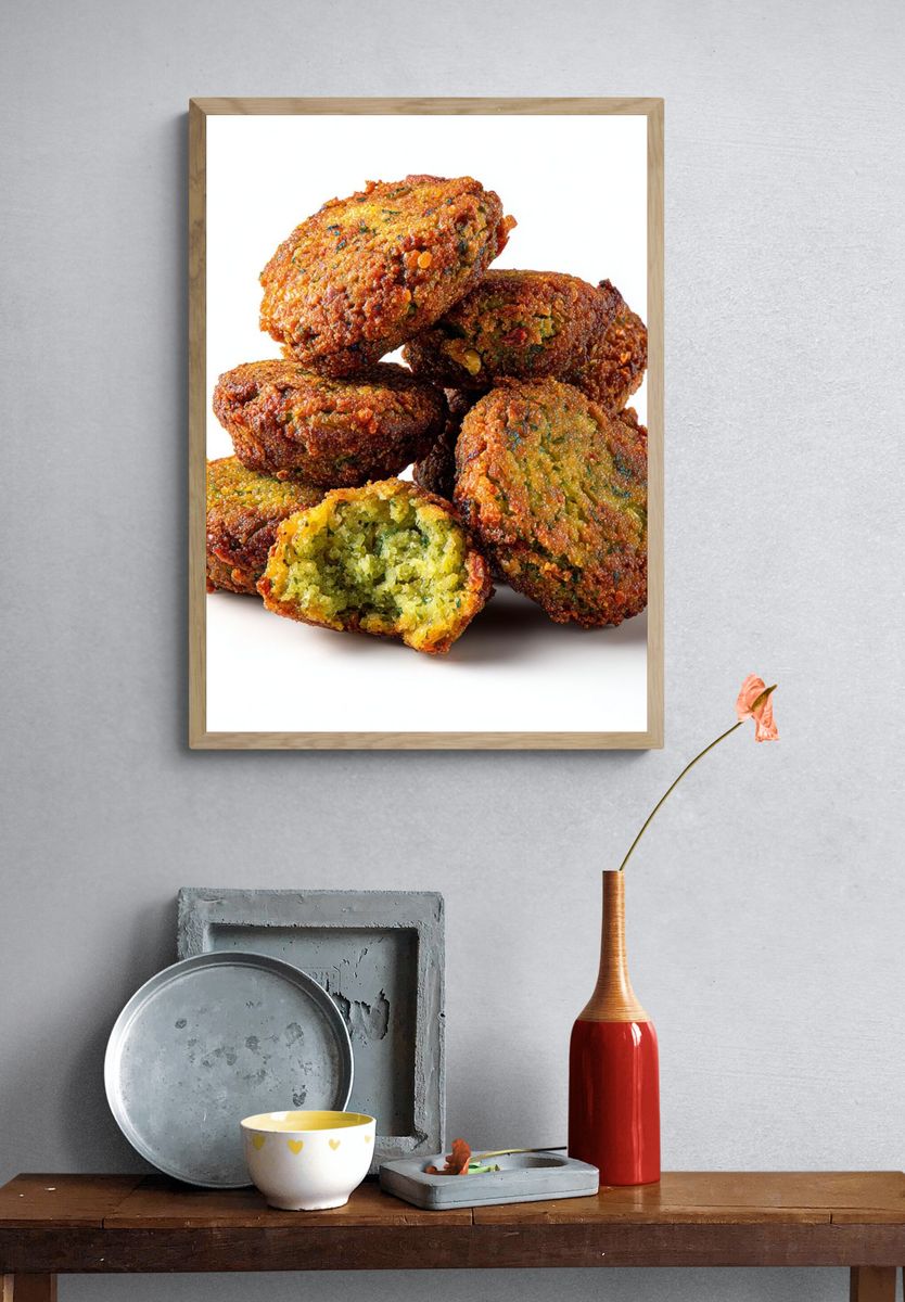 Falafel Stack Food-Drink Poster. — room view 3