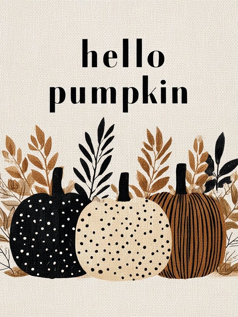 Hello Pumpkin — Fall Illustration Print. poster — illustration art