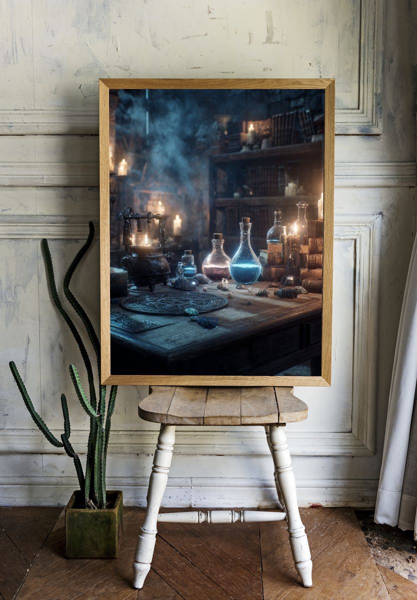 Mystical Alchemy Lab — Fine Art Print. — room view 1