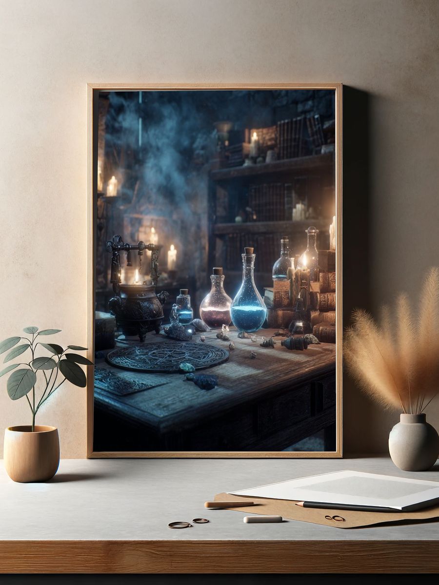 Mystical Alchemy Lab — Fine Art Print. — room view 2