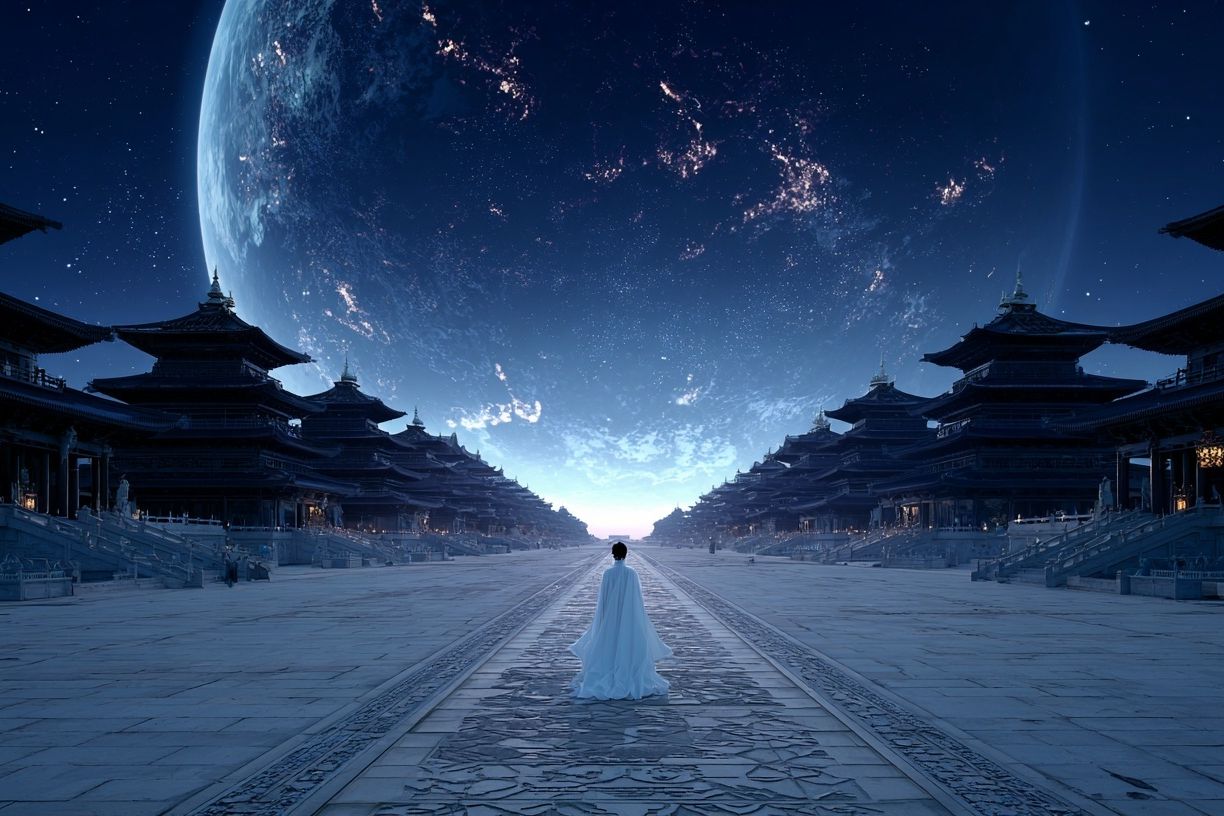 Mystical Landscape with Moon — Fantasy Print. poster detail