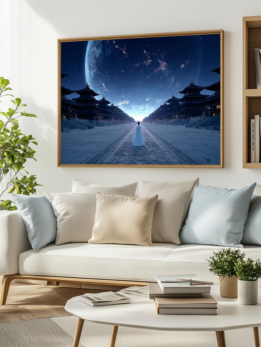 Mystical Landscape with Moon — Fantasy Print. — room view 2