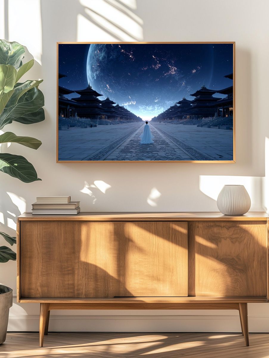 Mystical Landscape with Moon — Fantasy Print. — room view 3