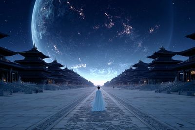 Mystical Landscape with Moon — Fantasy Print. poster