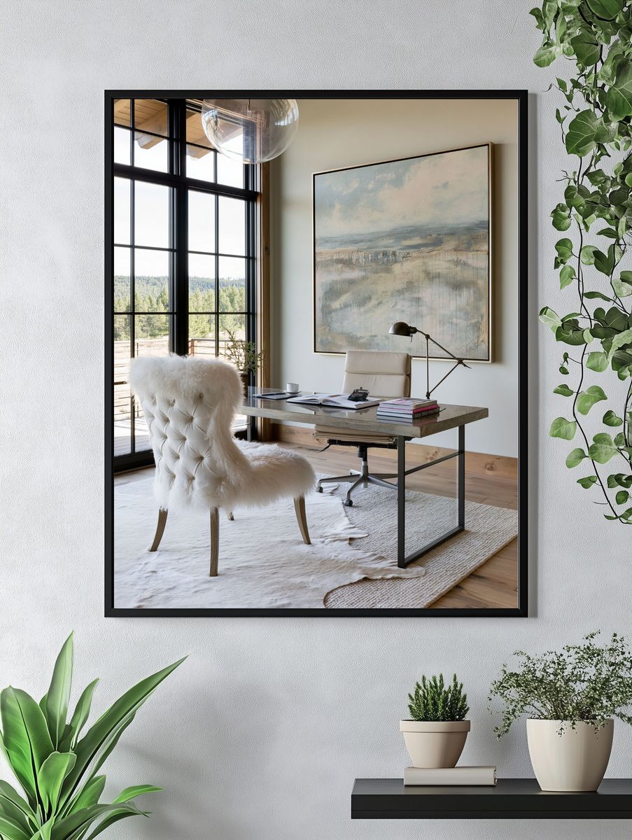 Misty Landscape Abstract Print. — room view 4