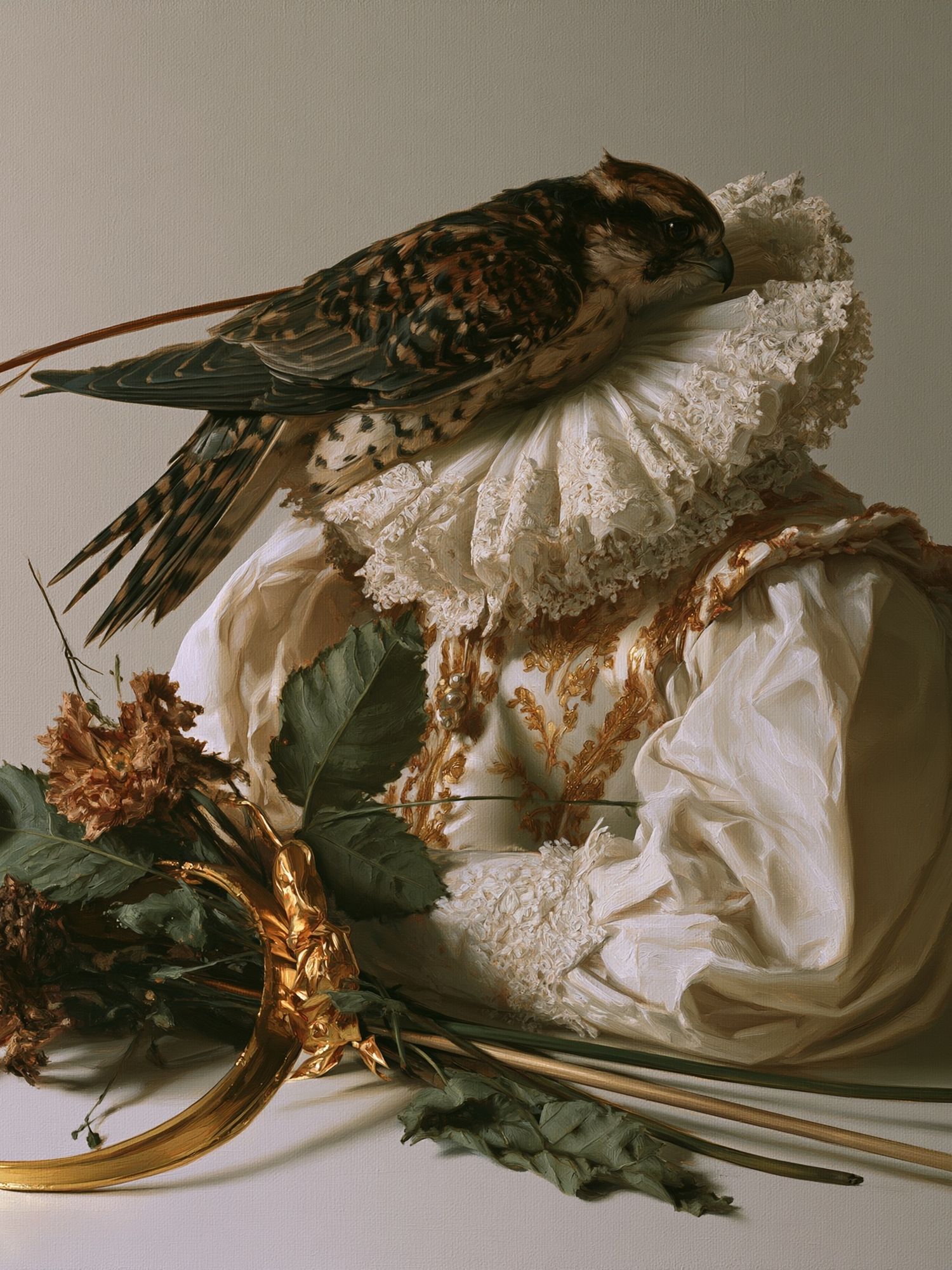 Still Life Falcon Portrait Print. poster detail