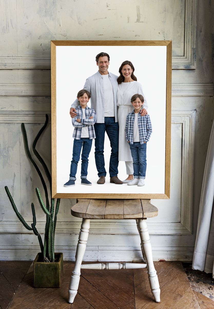 Smiling Family Portrait Photography Poster. — room view 1