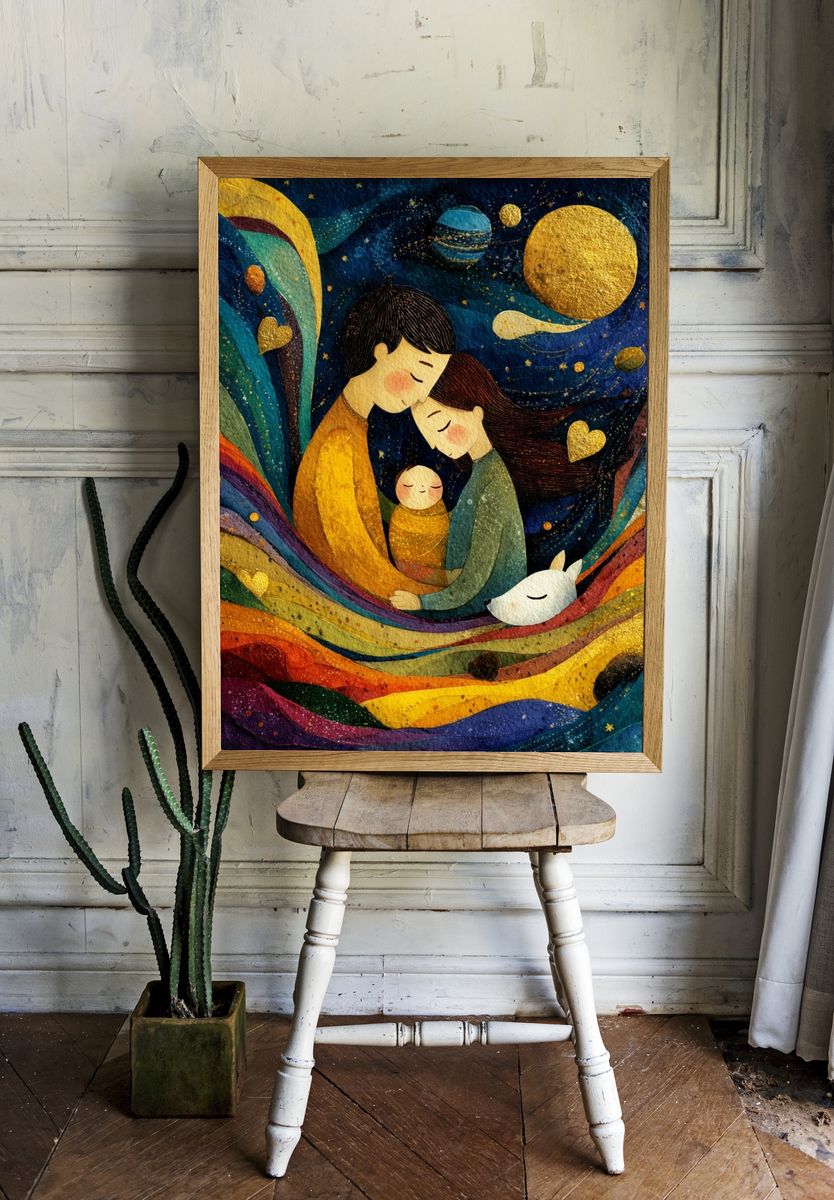 Family Love — Illustration Print. — room view 1