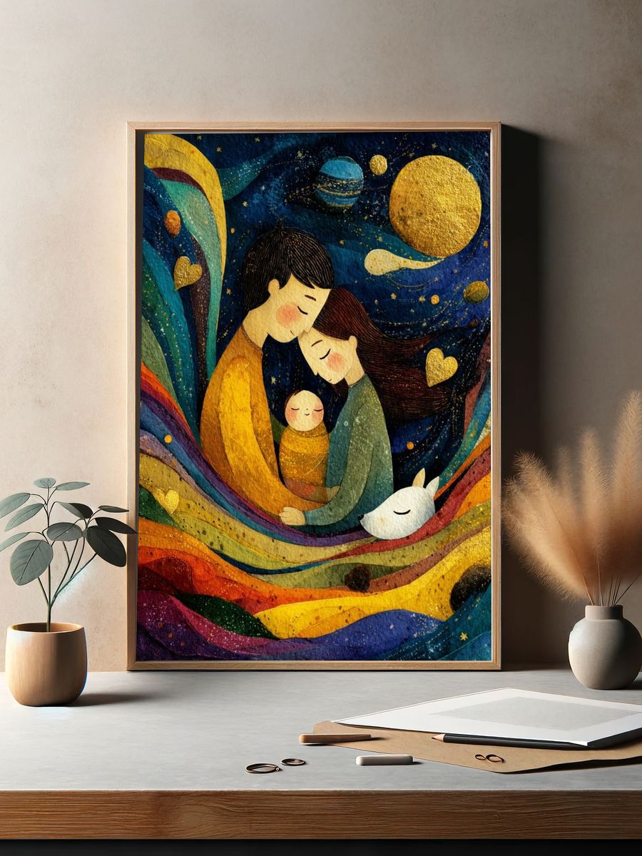 Family Love — Illustration Print. — room view 2