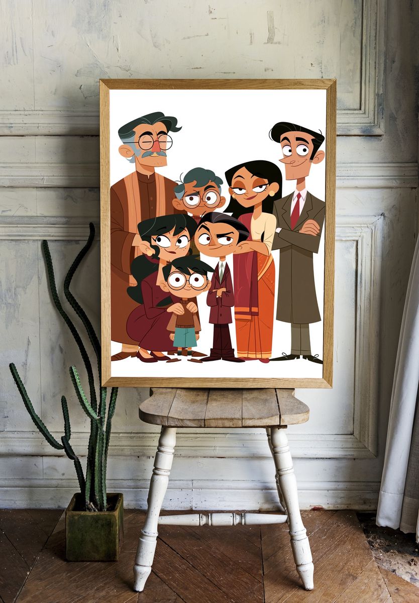 Family Portrait Illustration Poster. room preview