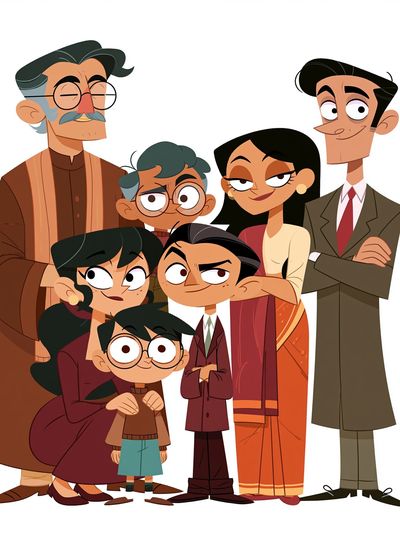 Family Portrait Illustration Poster.