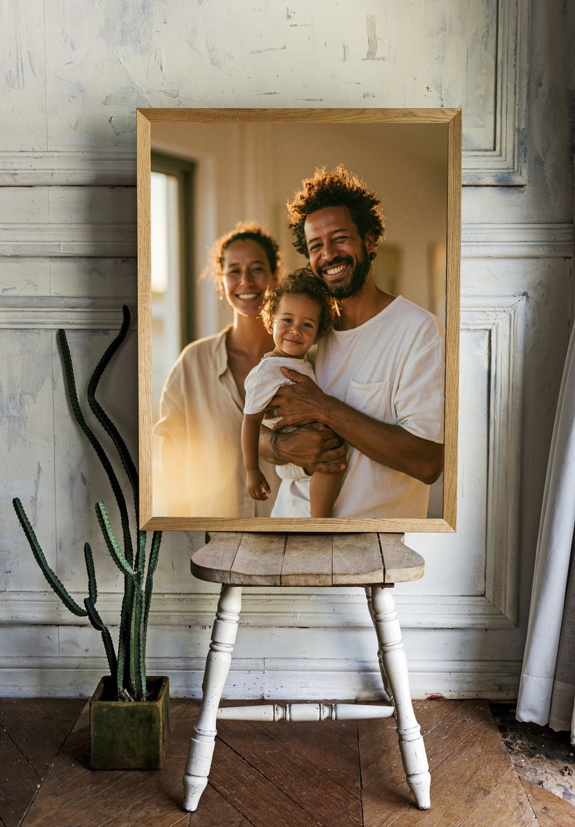Happy Family Portrait Photography Poster. — room view 1