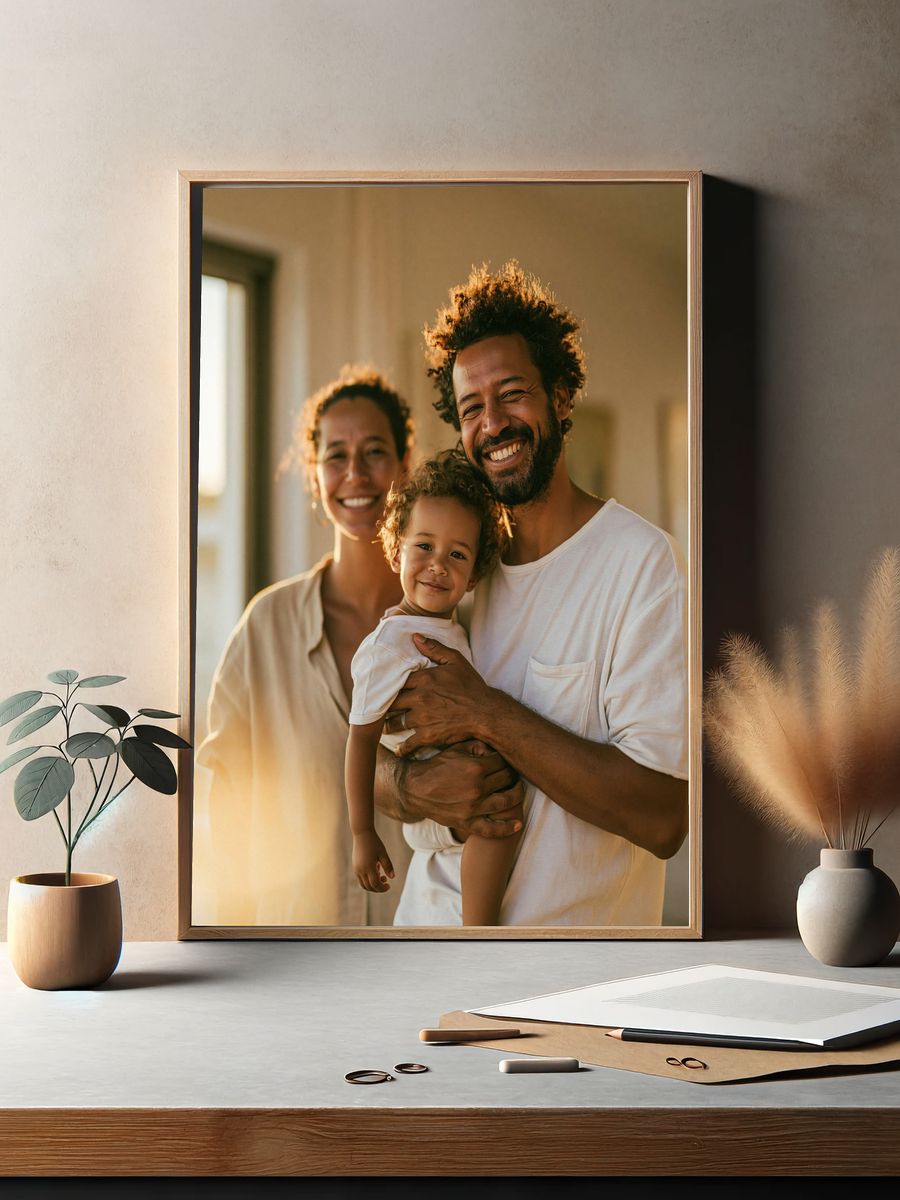 Happy Family Portrait Photography Poster. — room view 2