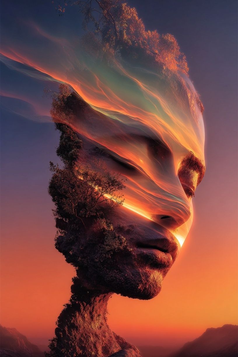 Ethereal Face in Nature — Fine Art Print. poster detail