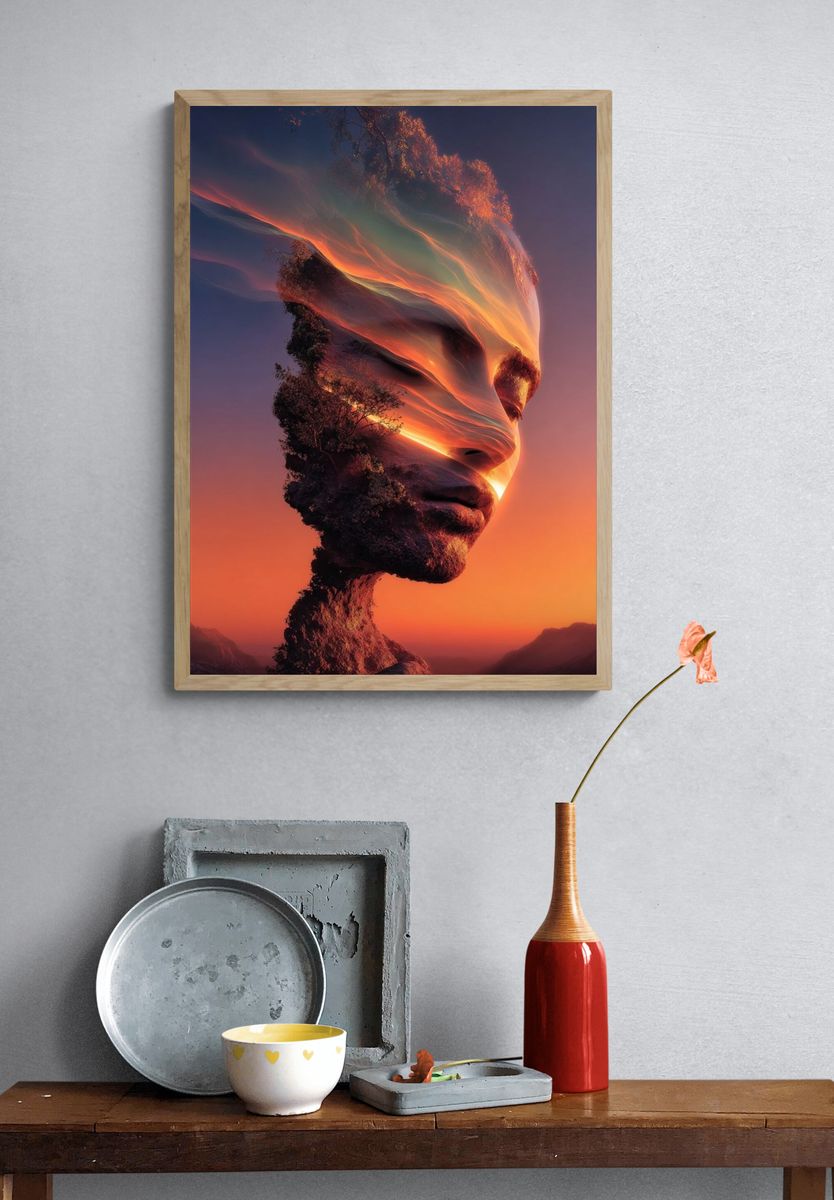 Ethereal Face in Nature — Fine Art Print. — room view 3
