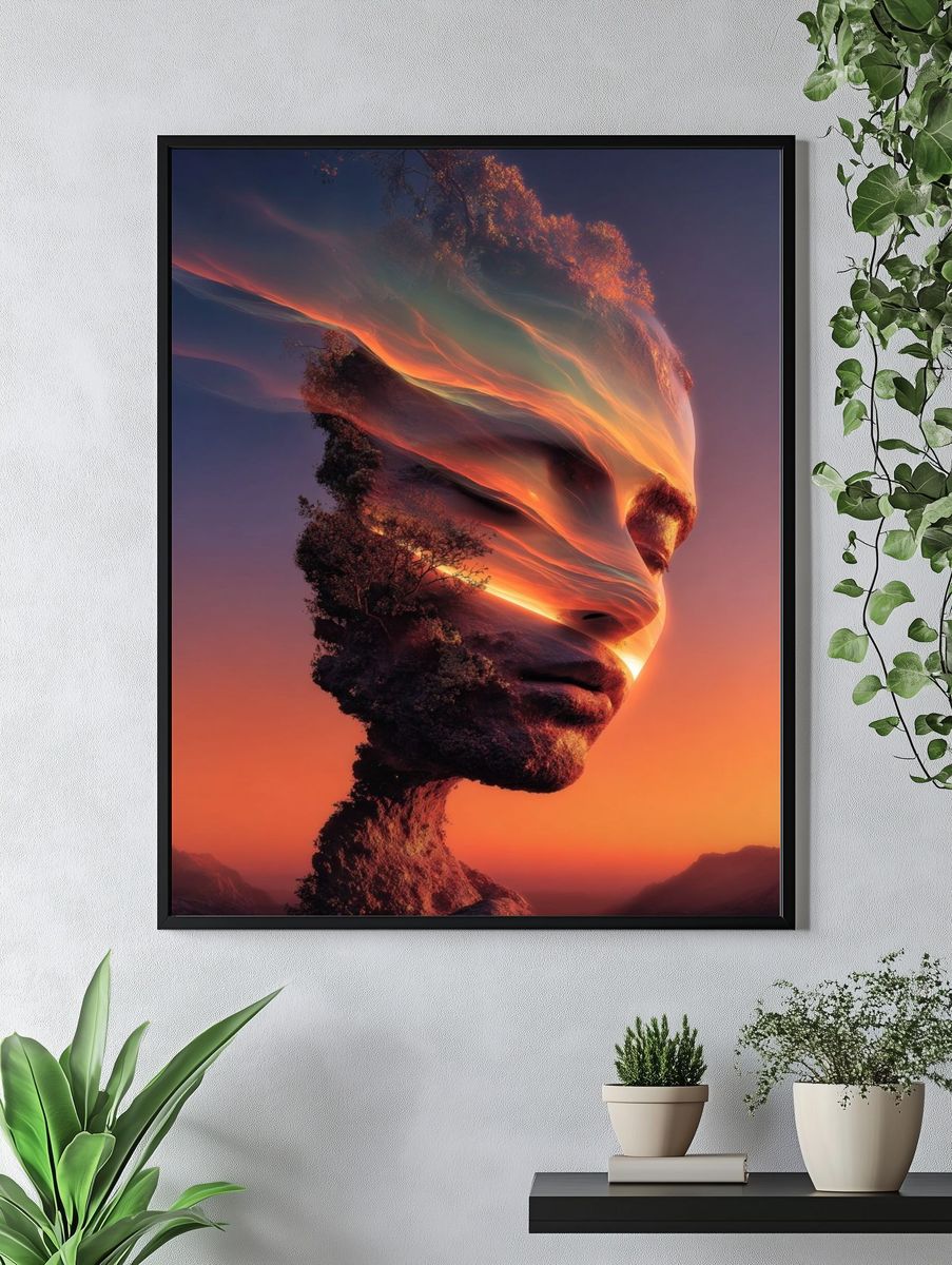 Ethereal Face in Nature — Fine Art Print. — room view 4