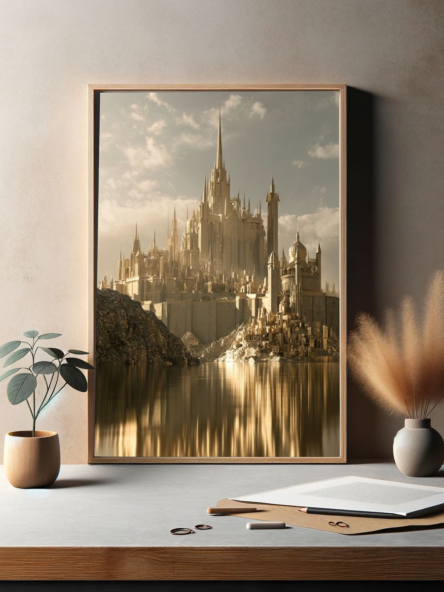 Golden Fantasy Castle Poster. — room view 2