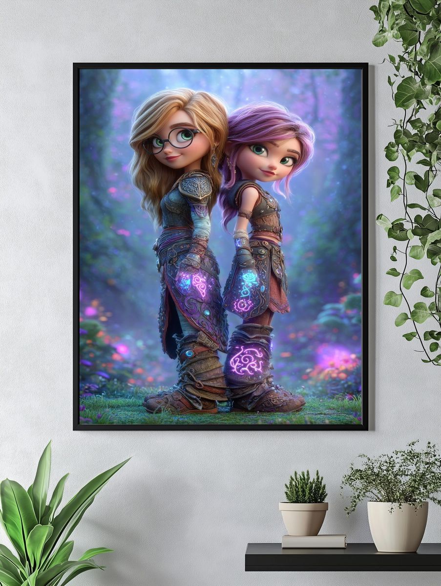 Magical Sisters — Fantasy Illustration Print. — room view 4