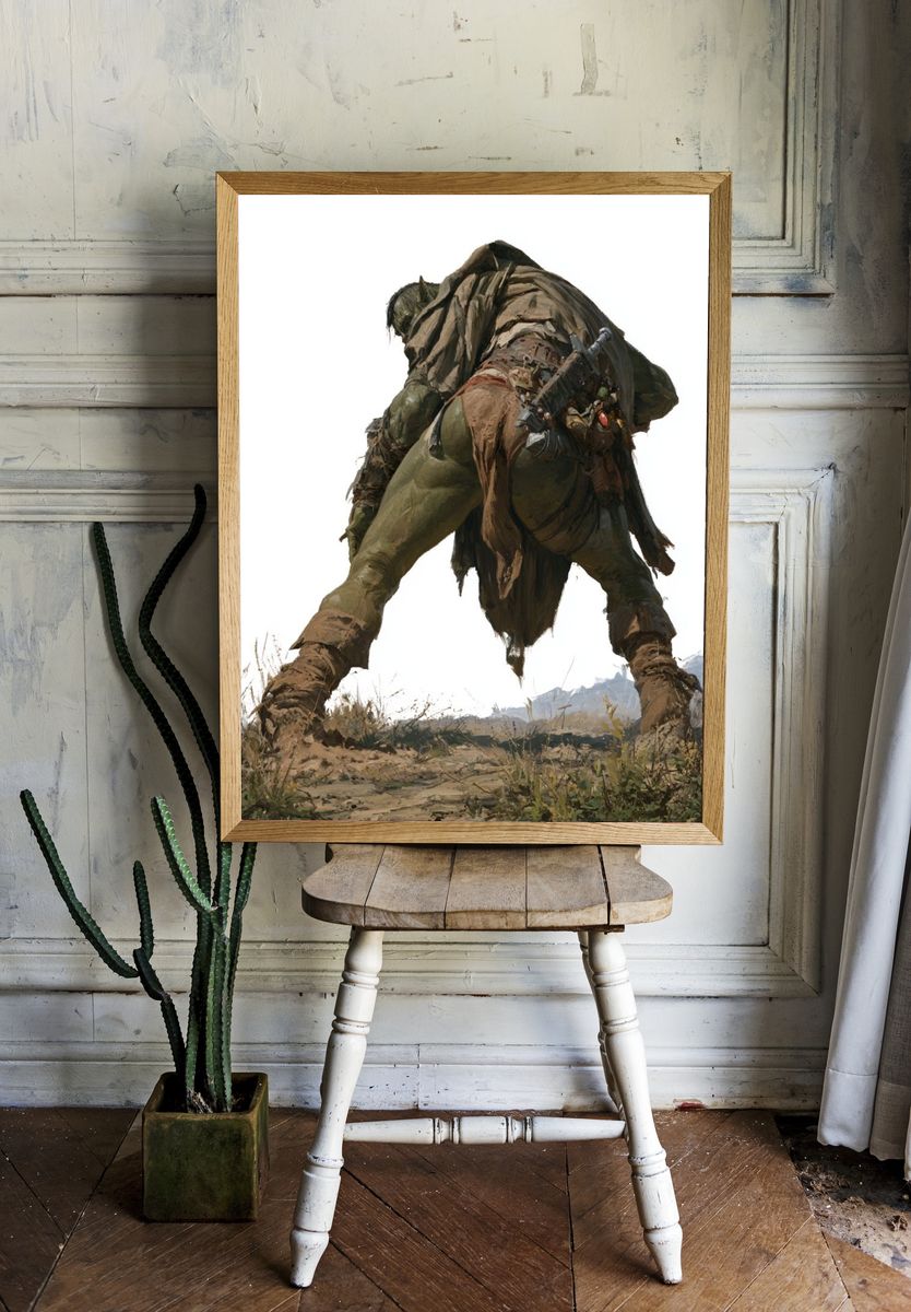 Fantasy Orc Warrior Illustration Poster. room preview