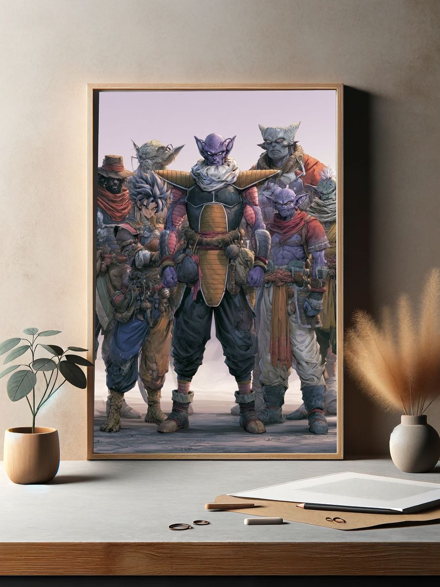 Fantasy Warrior Squad Illustration Poster. — room view 2