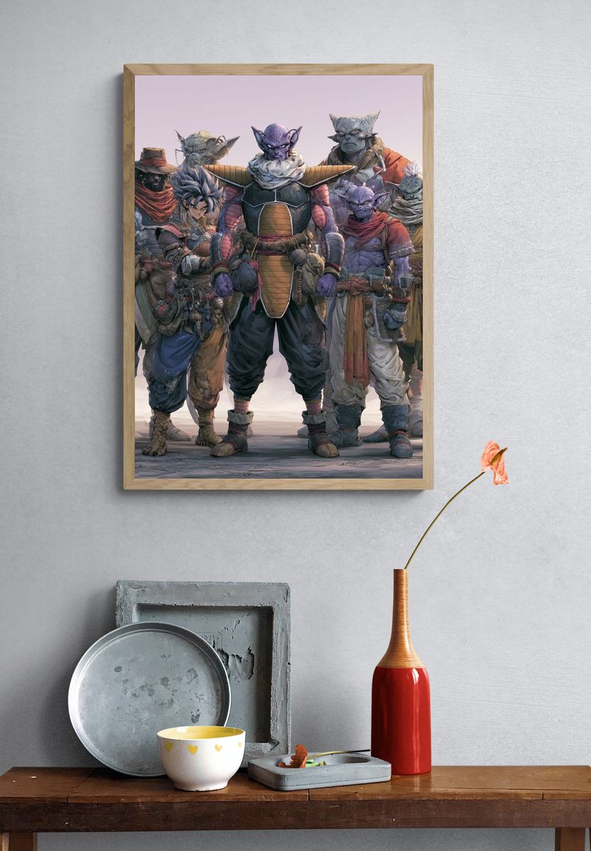 Fantasy Warrior Squad Illustration Poster. — room view 3