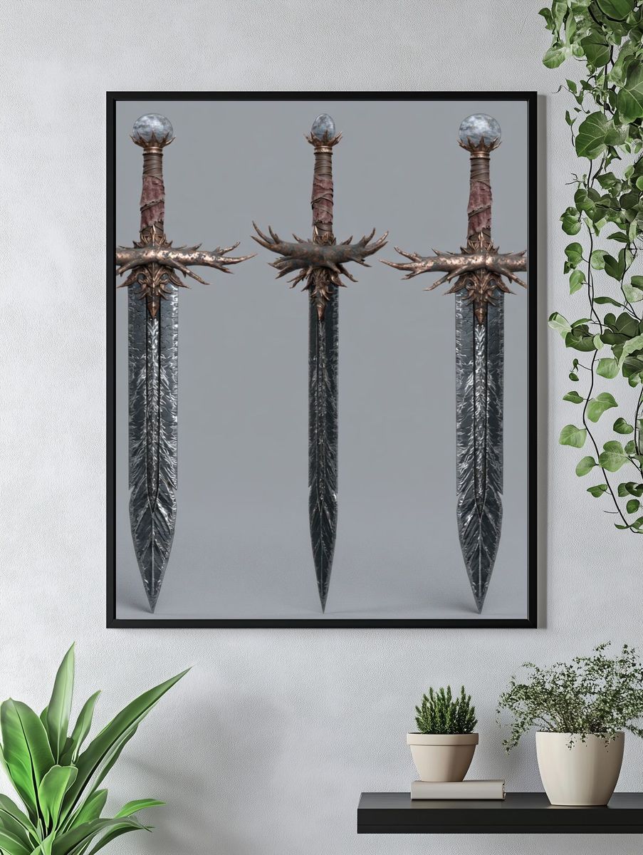 Fantasy Swords Illustration Print. — room view 4
