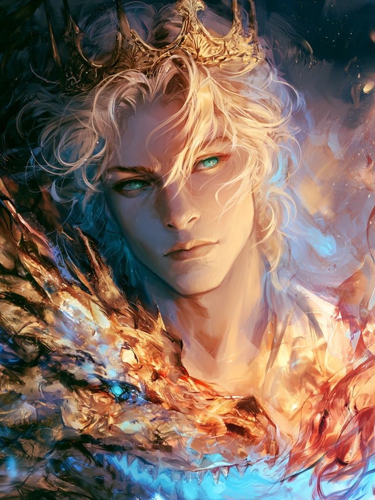Crowned Fantasy Portrait Print. poster detail