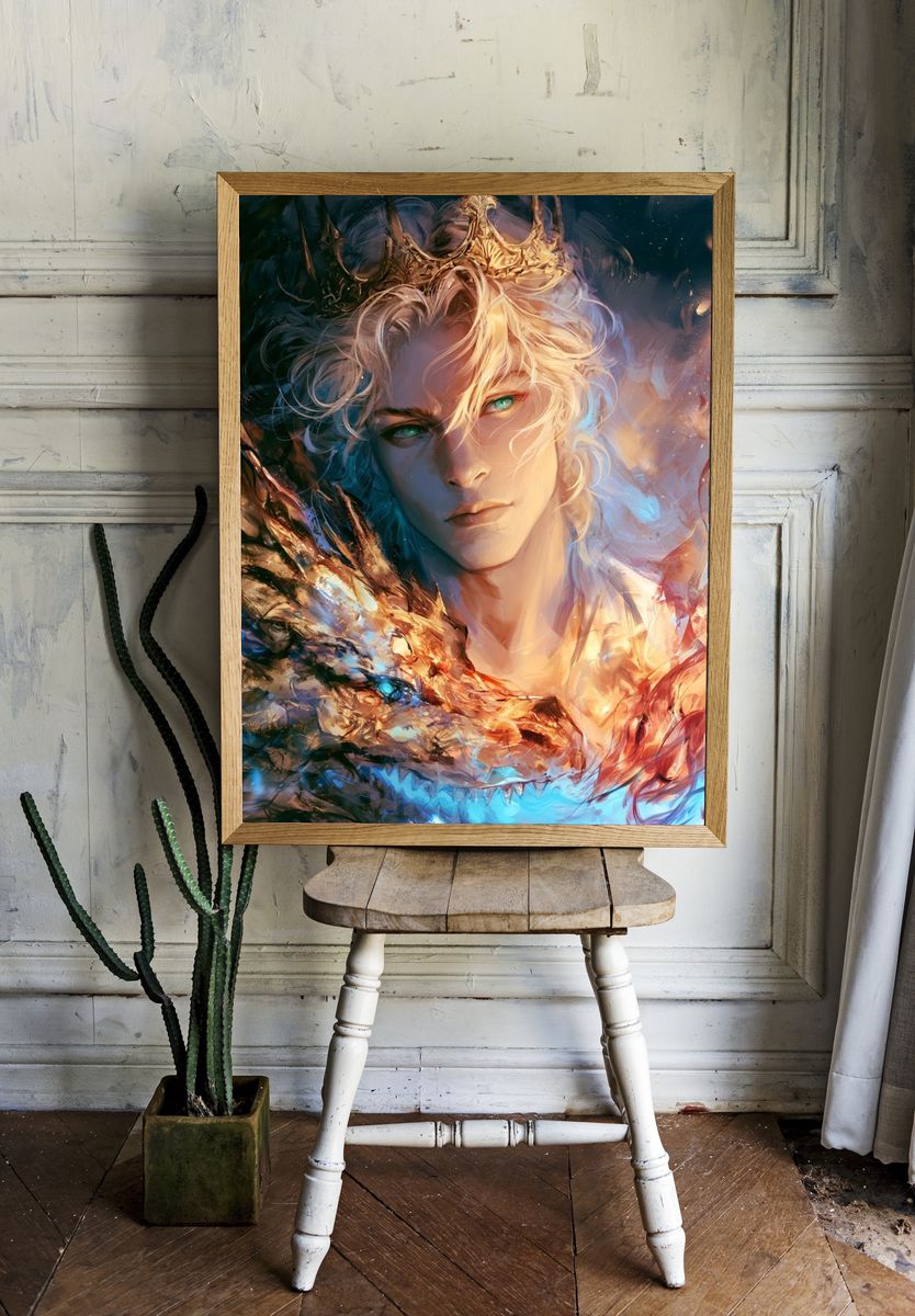 Crowned Fantasy Portrait Print. — room view 1