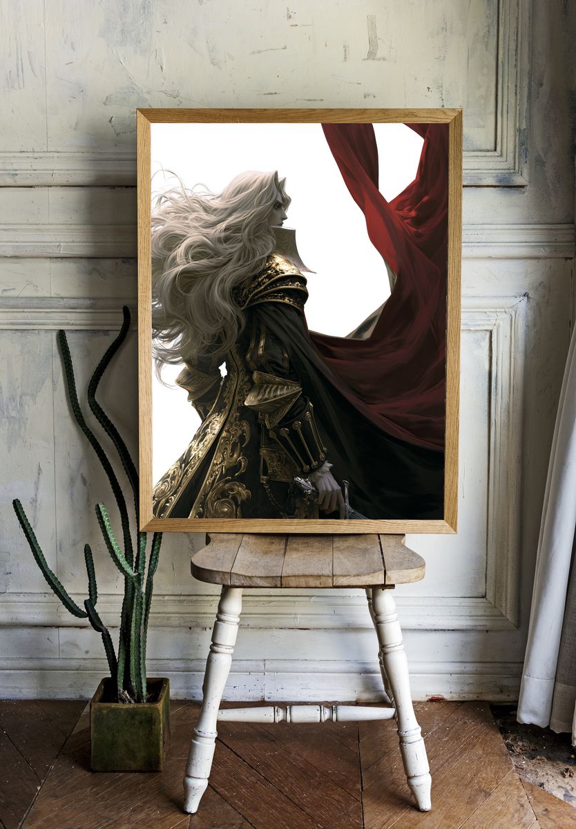 Fantasy Warrior Portrait Print. — room view 1