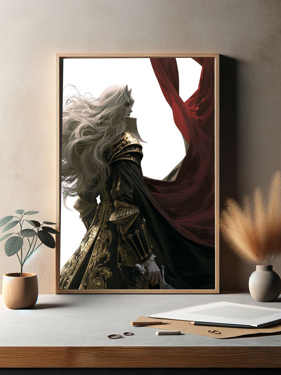 Fantasy Warrior Portrait Print. — room view 2