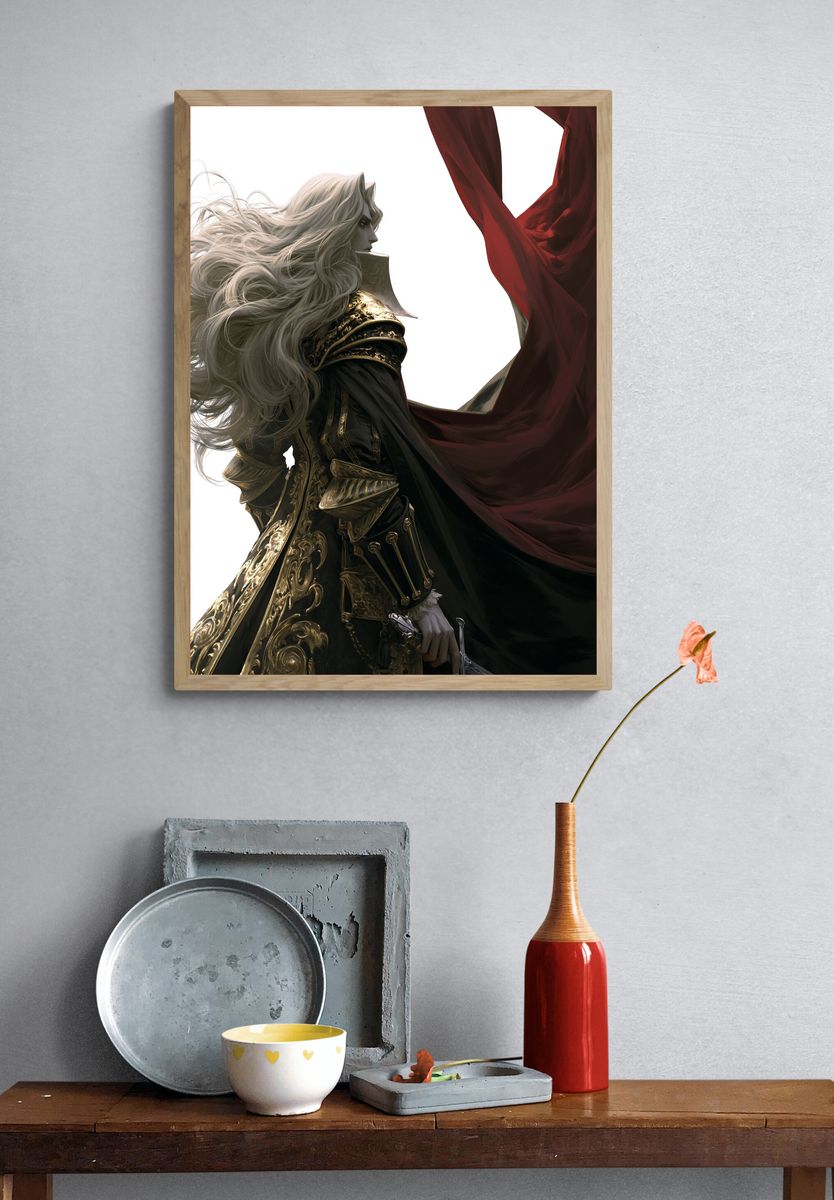 Fantasy Warrior Portrait Print. — room view 3
